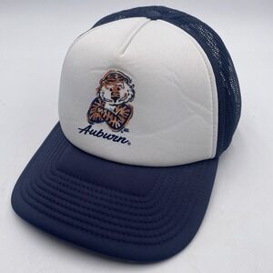 Aubuie Auburn Tigers Hat The Game Foam Trucker Snapback Mesh Blue Cleaned VGC